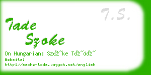 tade szoke business card